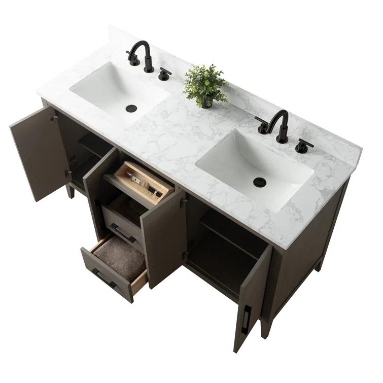 60" Double Bathroom Vanity Set