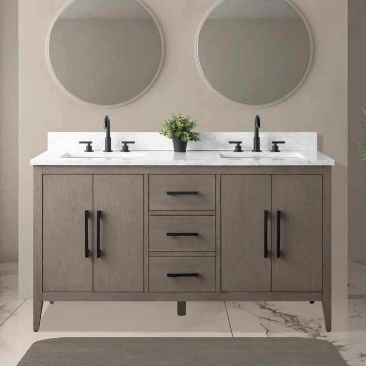 60" Double Bathroom Vanity Set