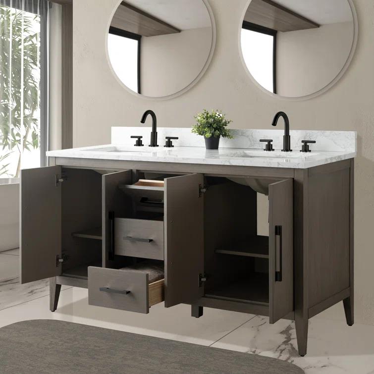 60" Double Bathroom Vanity Set