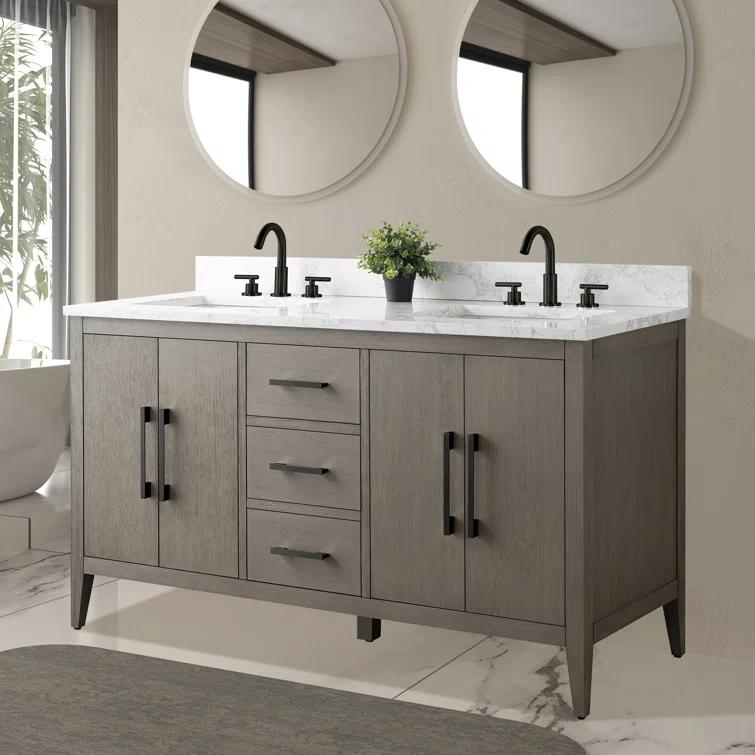 60" Double Bathroom Vanity Set