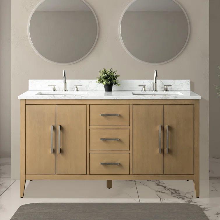 Vanity Art 60" Double Bathroom Vanity Set