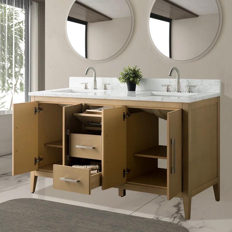 Vanity Art 60" Double Bathroom Vanity Set