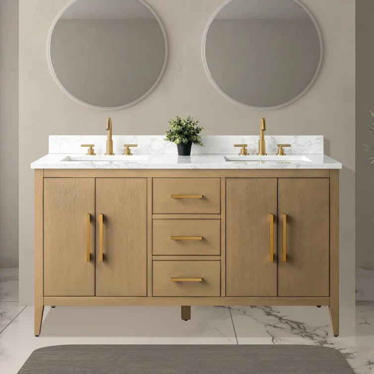 60" Double Bathroom Vanity Set