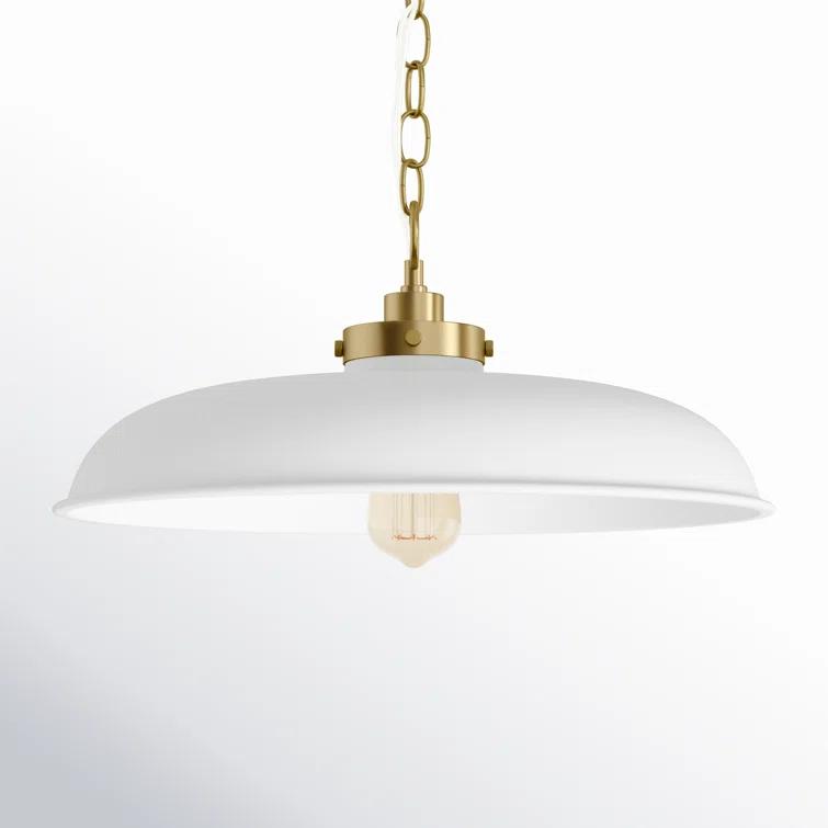 Nuvo Lighting Colony 1 Light Small Pendant Matte White with Burnished Brass