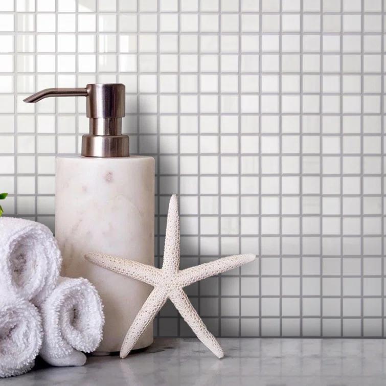 Skosh 0.6" x 0.6" Glass Grid Mosaic Wall & Floor Tile