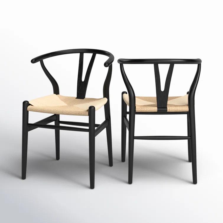Cylia Dining Chair (Set of 2) - Black and Natural