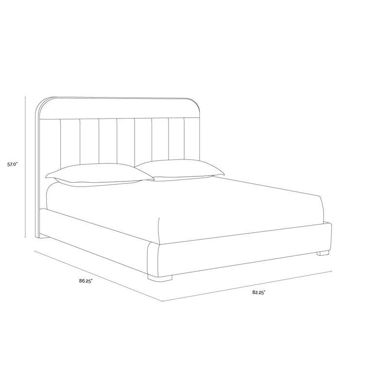 King Silver Upholstered Platform Bed with Metal Frame