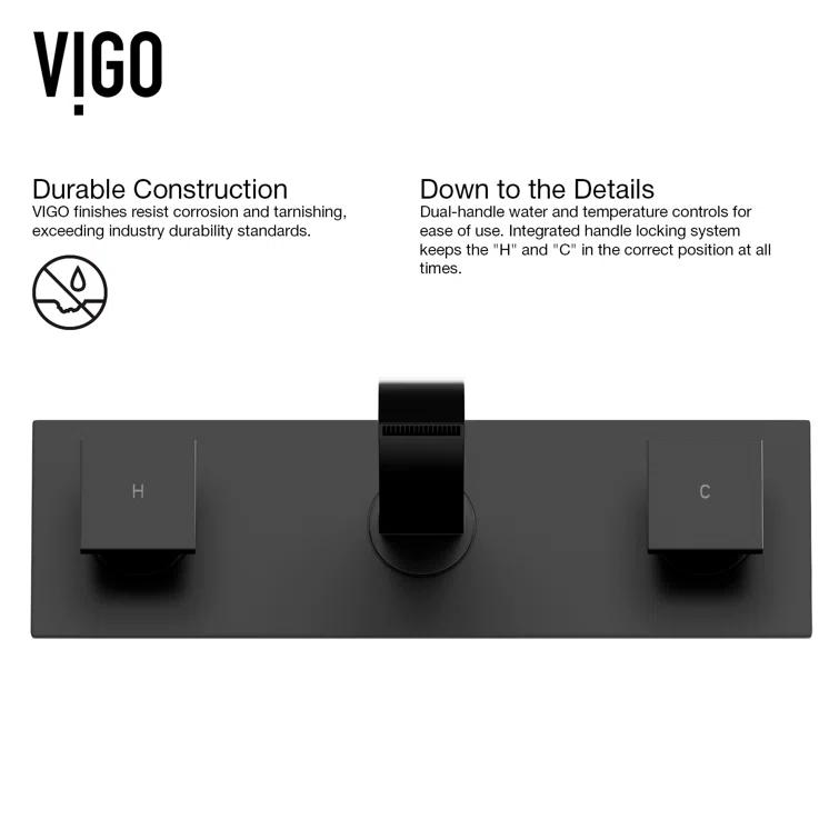 Titus 11" W Two Handle WaterSense Wall Mount Bathroom Faucet