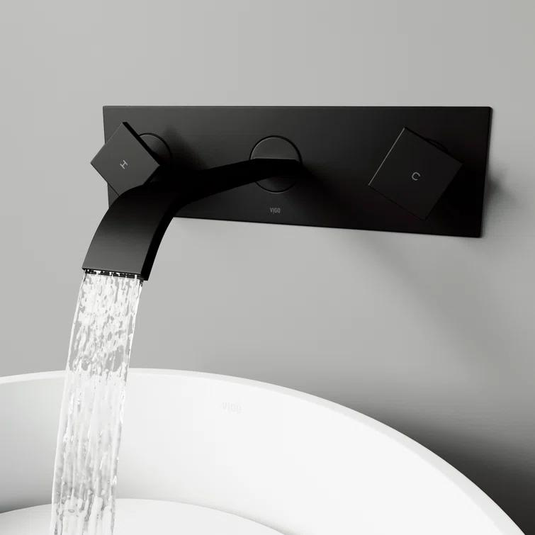 Titus 11" W Two Handle WaterSense Wall Mount Bathroom Faucet