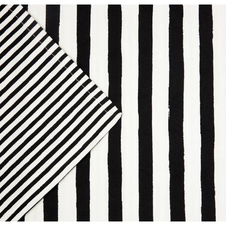 kate spade new york KATE SPADE NEW YORK Hand Painted Shirting Stripe Table Runner 15"x72" Silver/White