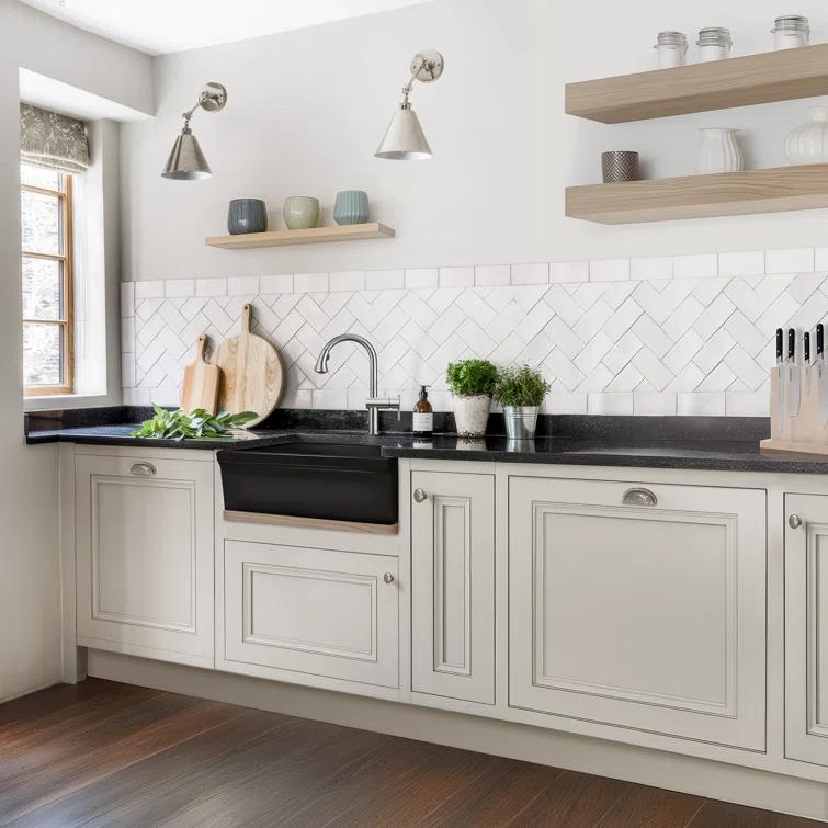 Whitehaus Collection 30” Reversible Single Bowl Fireclay Kitchen Sink: Beveled, Lip Front Apron