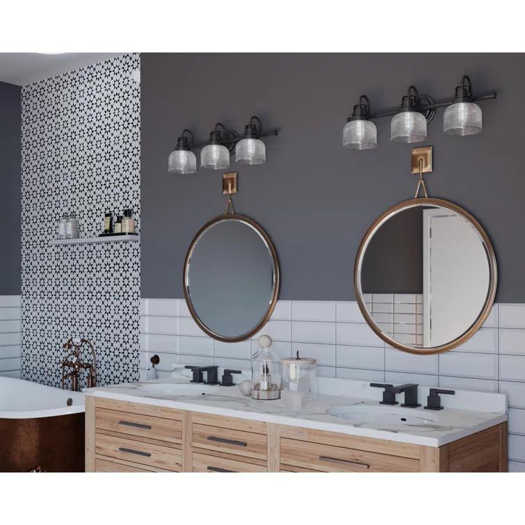 Rosser 3 Light Transparent Dimmable Vanity Light