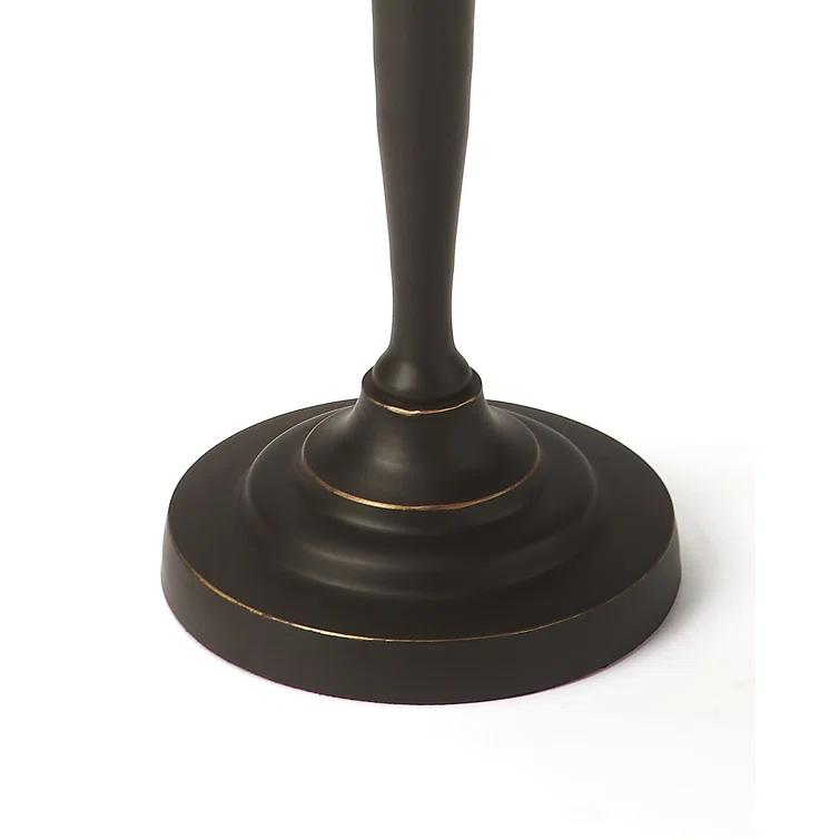 Langford Round Black and Gold Metal Side Table