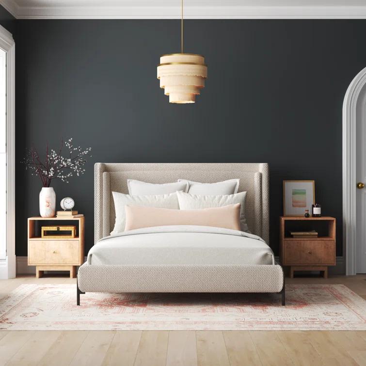 Joss & Main Lenae Upholstered Metal Platform Bed