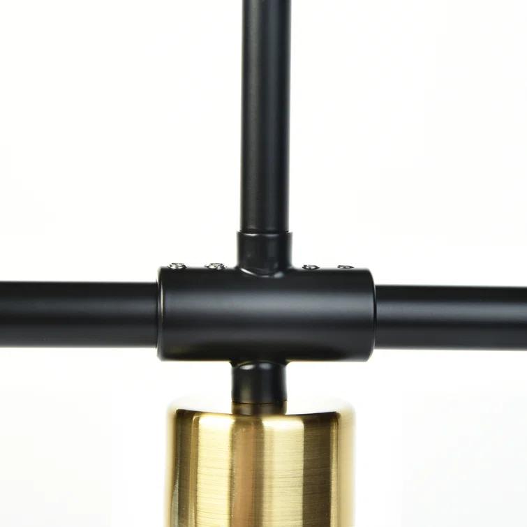 Delmis 3 - Light Kitchen Island Pendant Rustic Linear Chandelier with Clear Glass Shades