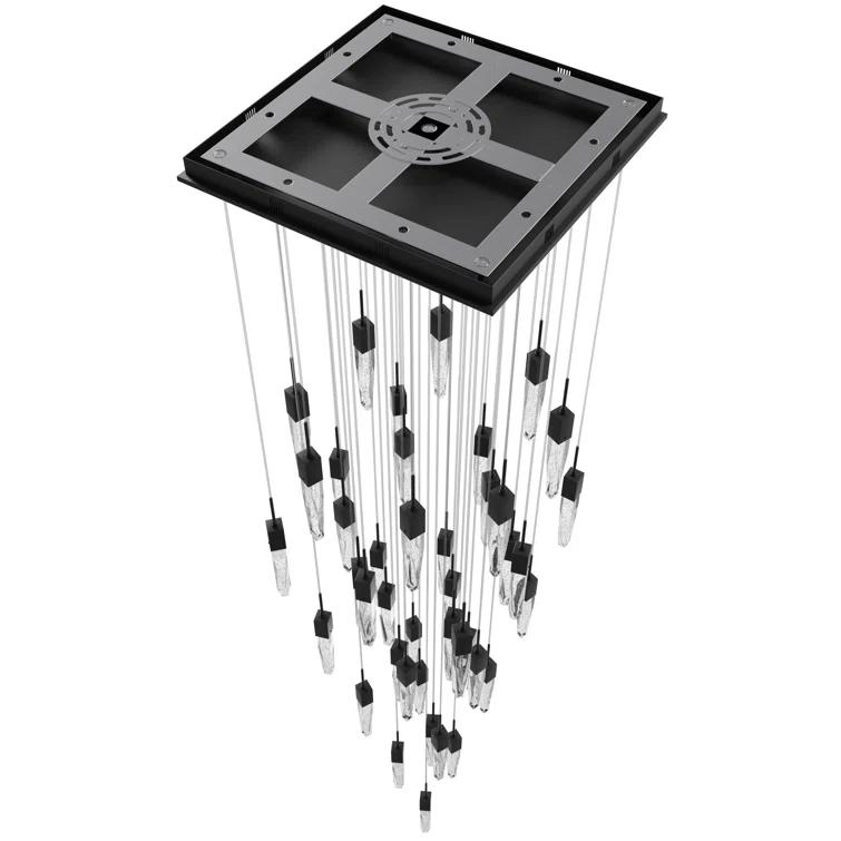 Aspen Matte Black Crystal LED 41-Light Indoor/Outdoor Chandelier