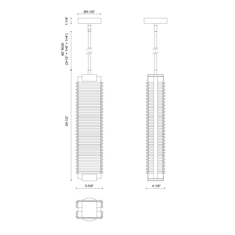 Alai Ribbed Glass LED Pendant