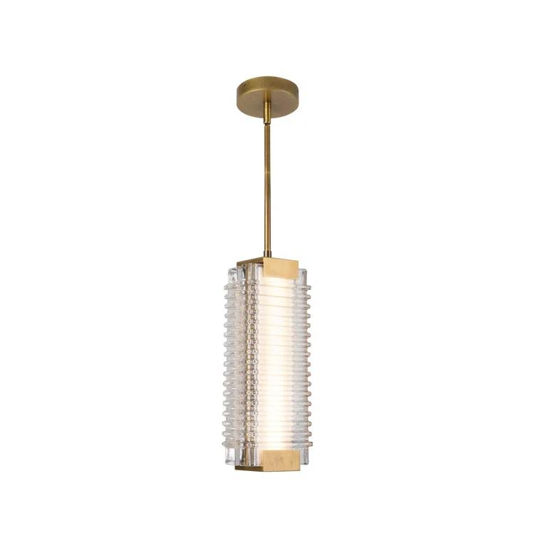 Alai Ribbed Glass LED Pendant