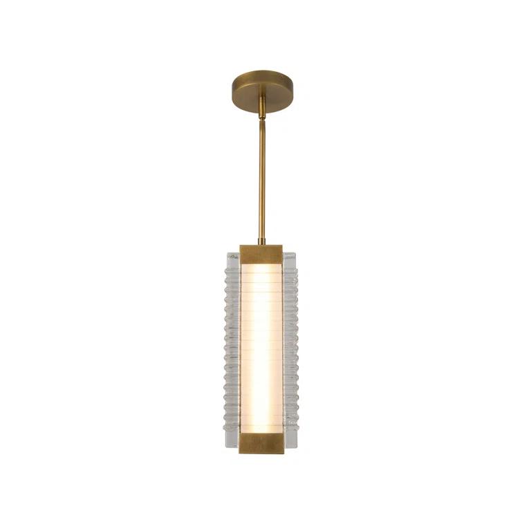 Alai Ribbed Glass LED Pendant