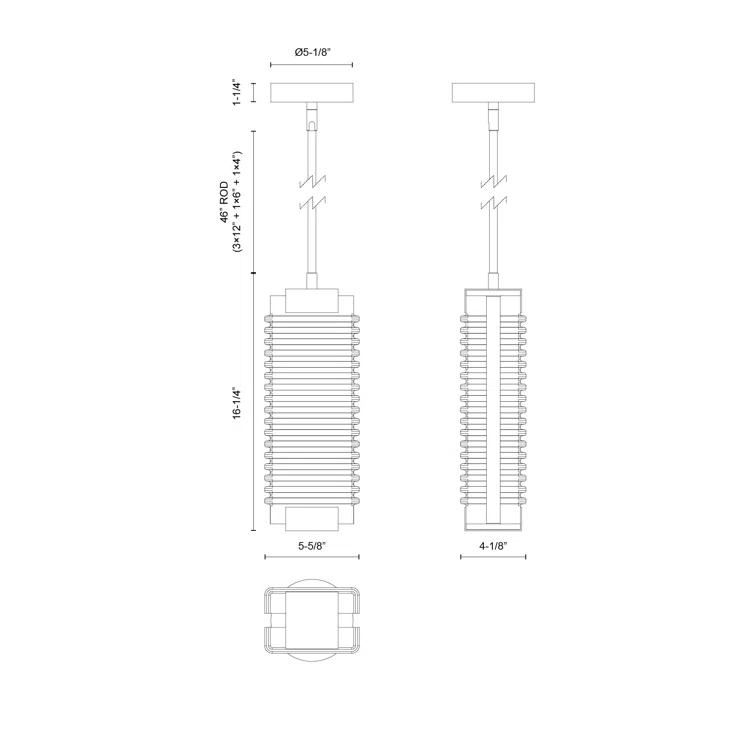 Alai Ribbed Glass LED Pendant
