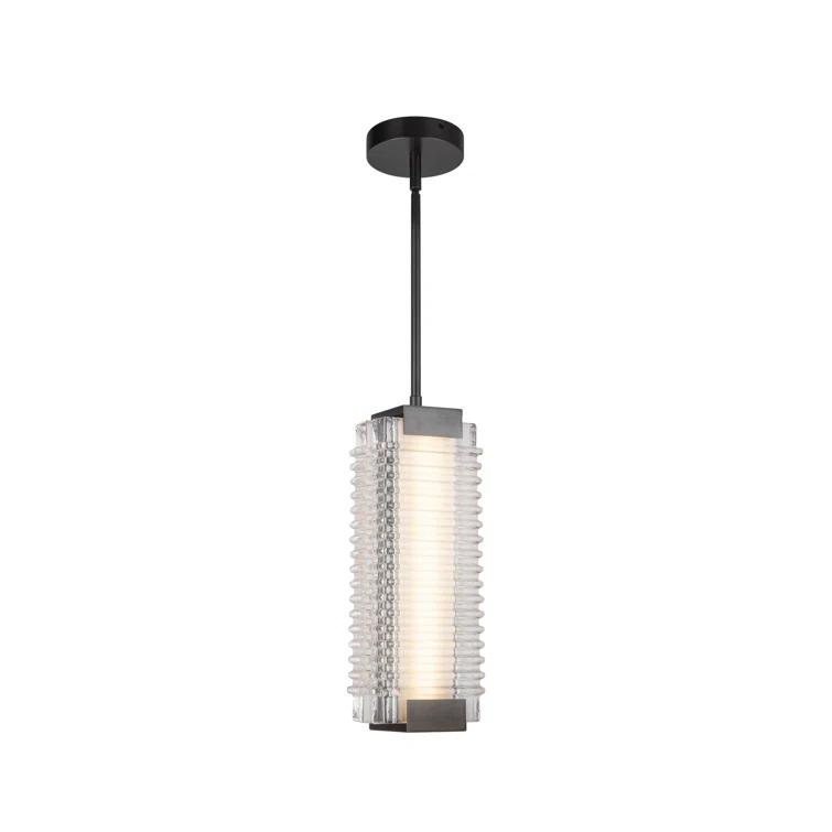 Alai Ribbed Glass LED Pendant