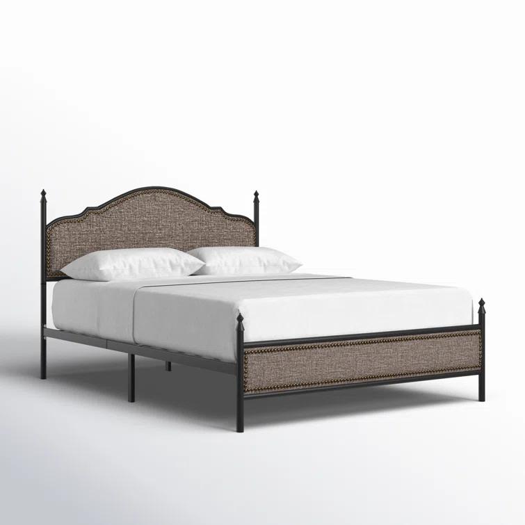 Alaja Upholstered Platform Metal Four Poster Bed