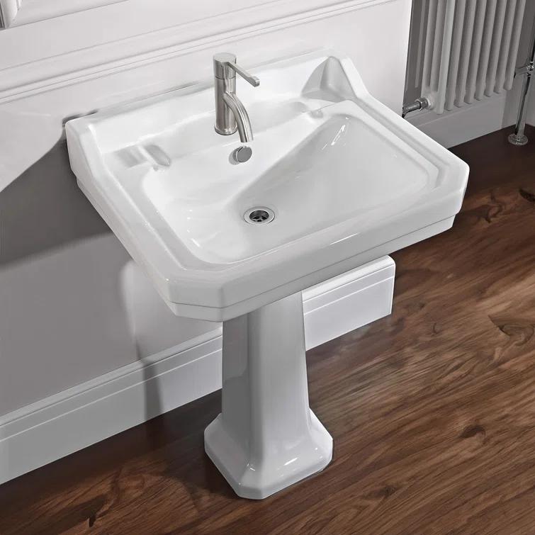 Whitehaus Collection Stainless Steel Extended Single Lever Bathroom Faucet with Pop-up Drain