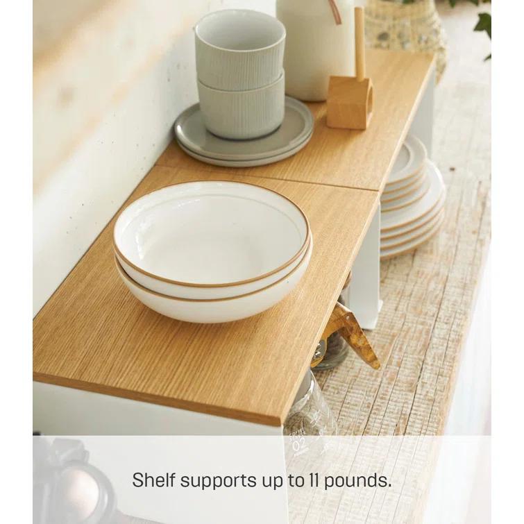Tosca Yamazaki Home Wood-Top Stackable Kitchen Rack, Modern Counter Shelf Organizer