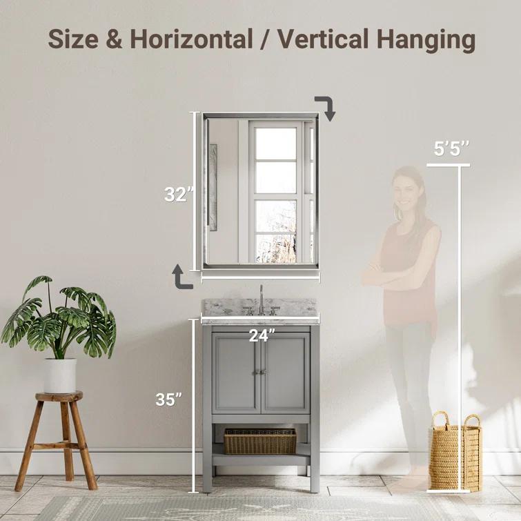 Lohoski Decorative Wall Mirror Beveled Design, Bathroom Vanity Mirror Accent Mirror Finish