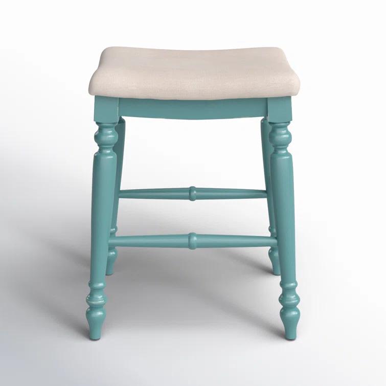 Kelly Clarkson Home Jordyn Backless Upholstered Wood Counter & Bar Stool