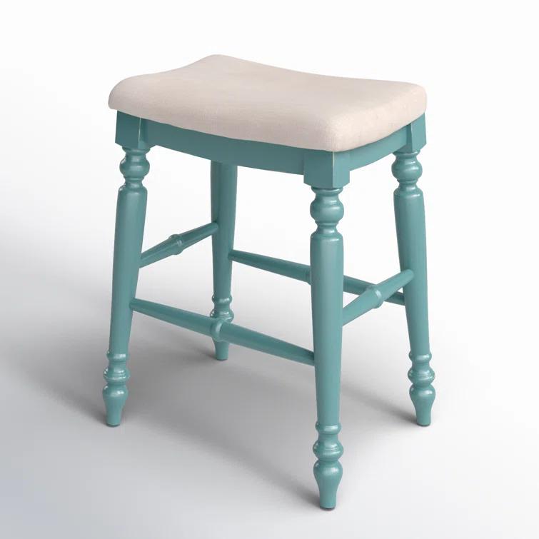 Kelly Clarkson Home Jordyn Backless Upholstered Wood Counter & Bar Stool