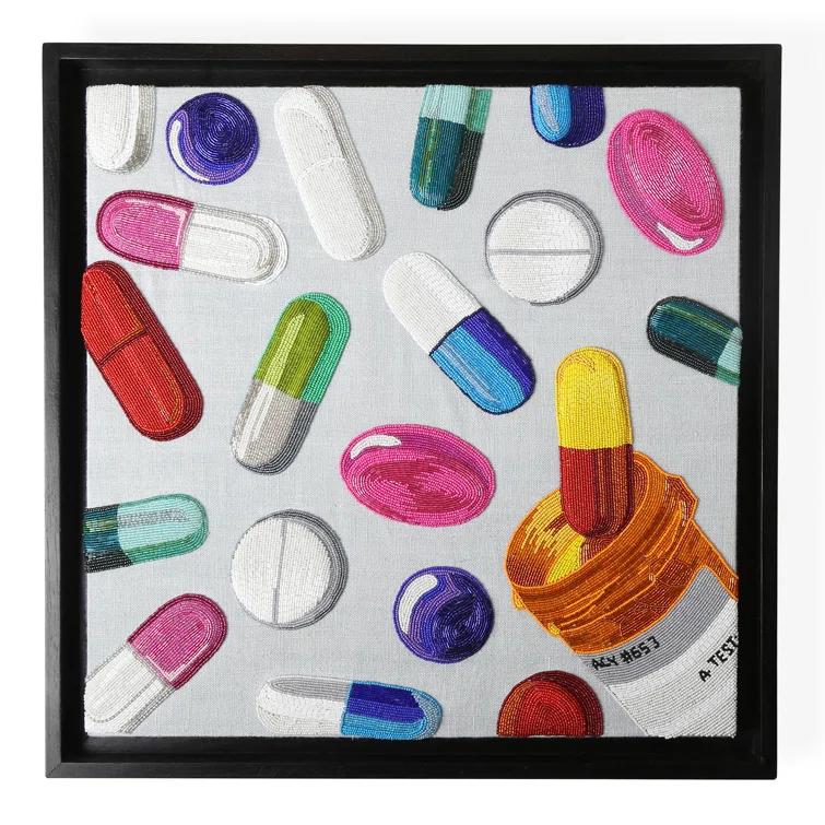 Jonathan Adler Happy Pills Beaded Wall Art