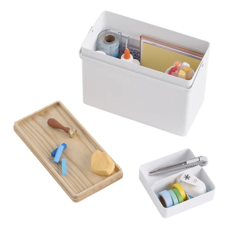 Tower Yamazaki Home First Aid Box Three Tiered Medical Supplies Organizer, Multicompartment