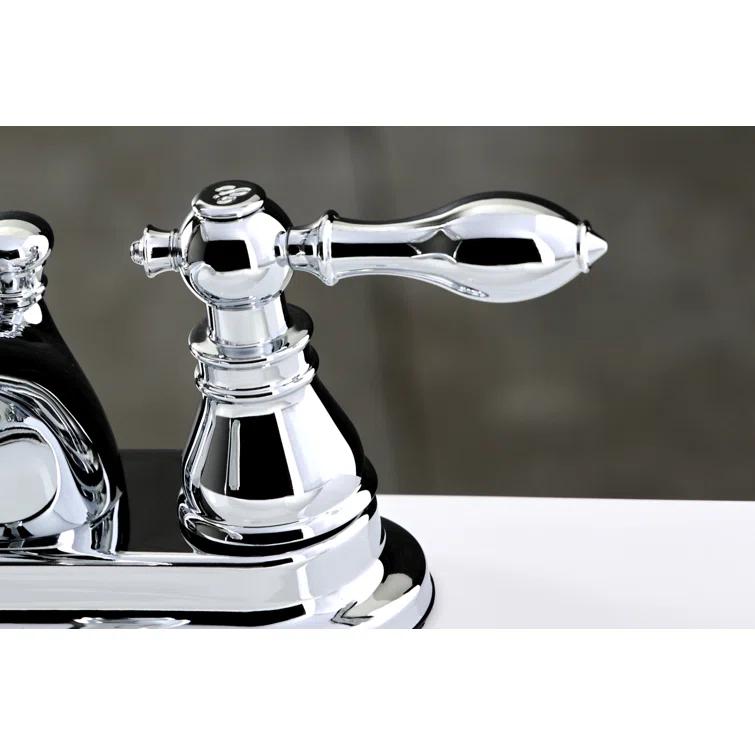 Kingston Brass Kingston Brass American Classic Two-Handle 3-Hole Deck Mount 4" Centerset Bathroom Faucet with Plastic Pop-Up KB2602ACL