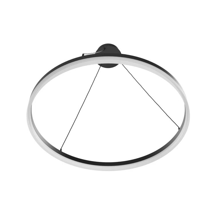 Black Aluminum 31-Inch Circular LED Pendant Light