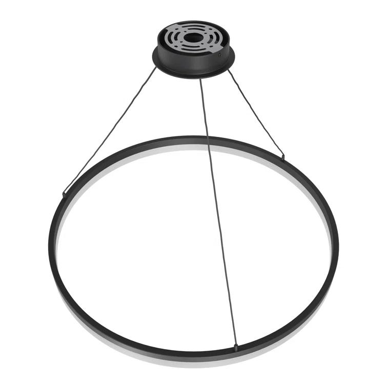 Black Aluminum 31-Inch Circular LED Pendant Light