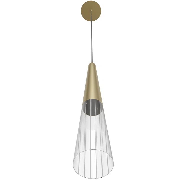 Brushed Brass and Crystal Mini Pendant Light