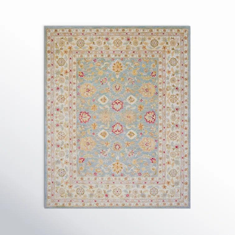 Antiquity AT822 Hand Tufted Area Rug - Grey Blue/Beige - 8'x10' - Safavieh.