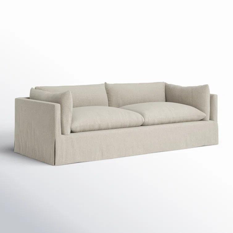 Bennett Moon 96" Slipcovered Sofa with Track Arms