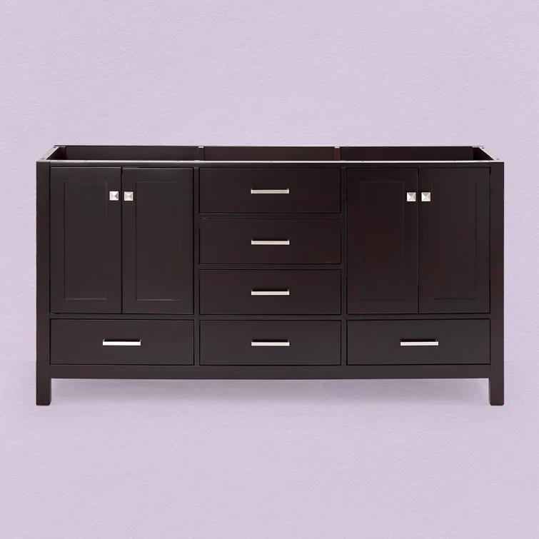Ariel A067d-Bc Cambridge 66" Double Free Standing Vanity Cabinet Only - Brown