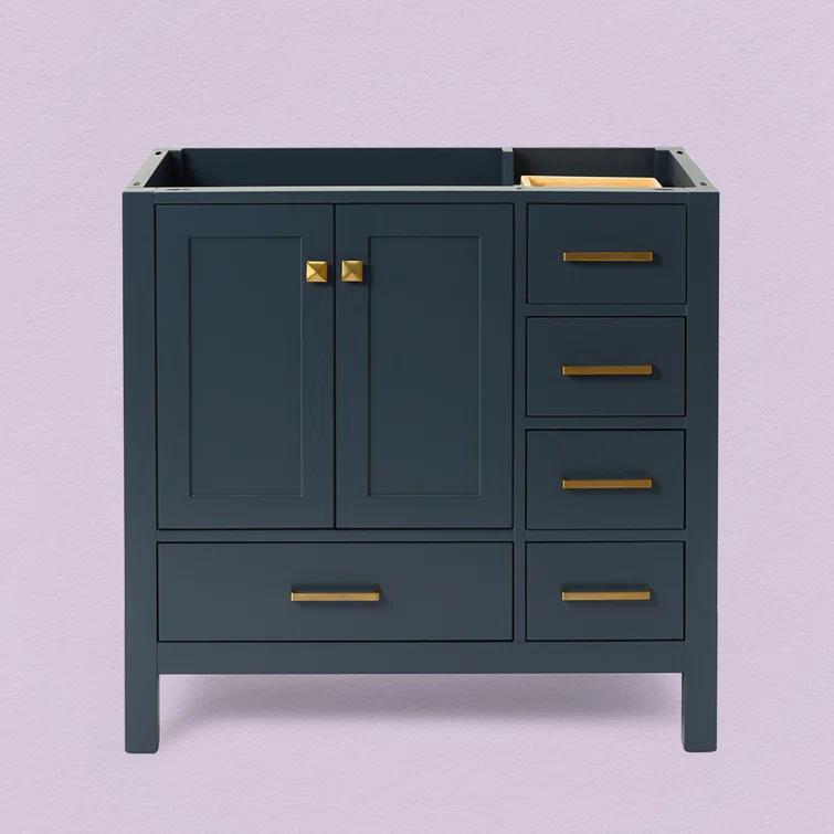 Ariel A037s-R-Bc Cambridge 36" Single Free Standing Wood Vanity Cabinet Only - Blue