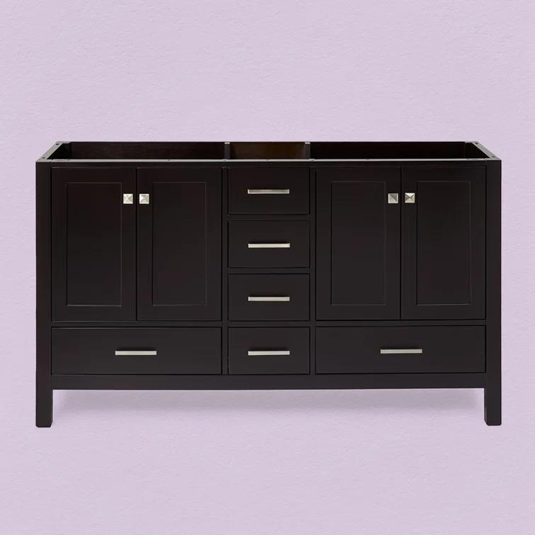 Ariel A061d-Bc Cambridge 60" Double Free Standing Vanity Cabinet Only - Brown