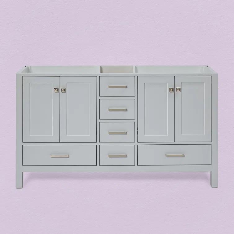 Ariel A061d-Bc Cambridge 60" Double Free Standing Vanity Cabinet Only - Grey