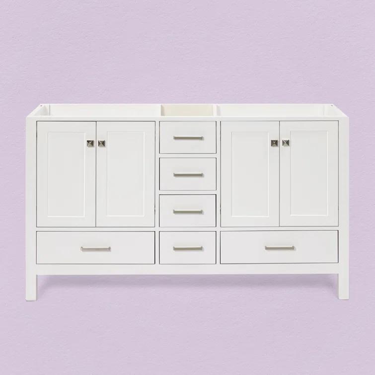 Ariel A061d-Bc Cambridge 60" Double Free Standing Vanity Cabinet Only - White
