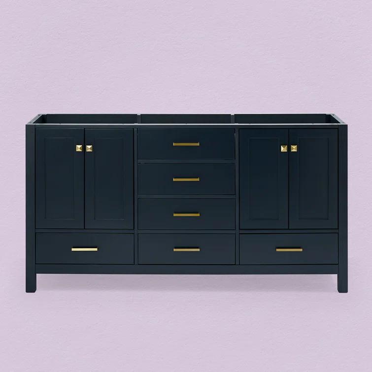 Ariel A067d-Bc Cambridge 66" Double Free Standing Vanity Cabinet Only - Blue