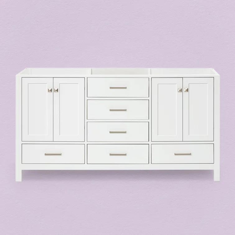 Ariel A067d-Bc Cambridge 66" Double Free Standing Vanity Cabinet Only - White