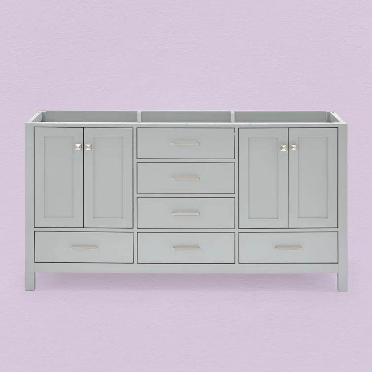Ariel A067d-Bc Cambridge 66" Double Free Standing Vanity Cabinet Only - Grey