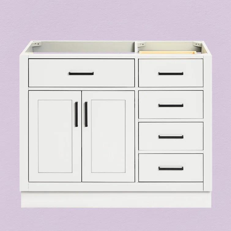 Ariel T042s-L-Bc Hepburn 42" Single Free Standing Vanity Cabinet Only - White