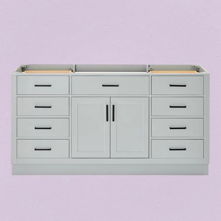 Ariel T066s-Bc Hepburn 66" Single Free Standing Vanity Cabinet Only - Grey