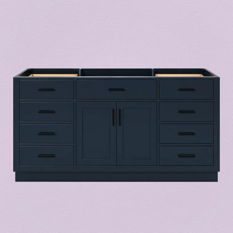 Hepburn 66 in. W x 21.5 in. D x 34.5 in. H Single Sink Freestanding Bath Vanity Cabinet without Top in Midnight Blue